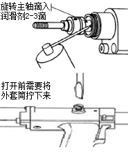 工具每拉鉚工作2000次，打開(kāi)本體堵頭加入液壓油，確保工具的拉力及行程，以后每3000次拉鉚工作后注入液壓油一次。